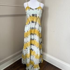 Young Fabulous & Broke Elie Trapeze Maxi Dress in olive Harmony Size L~ $242